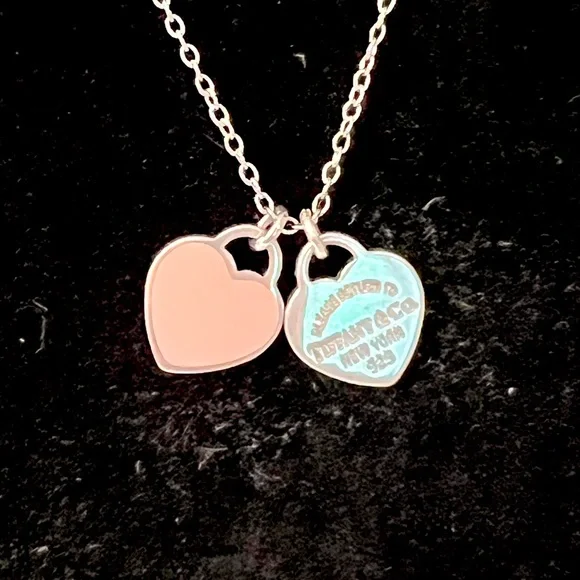 Authentic Tiffany Sterling Silver and Pink Enamel Mini Heart